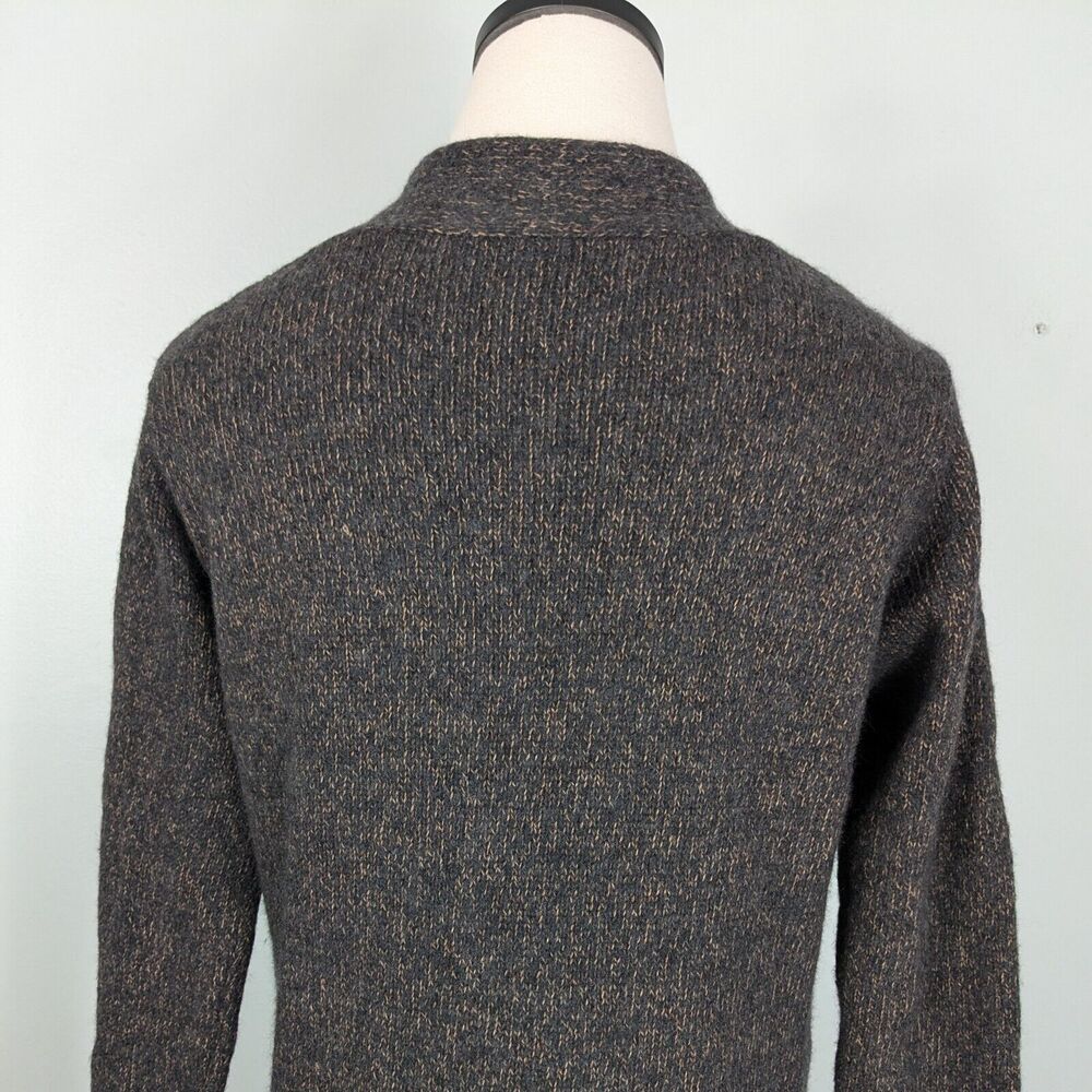 Eileen Fisher Cardigan Sweater PM Brown Black Wool Blend Long Open Duster Work - Picture 6 of 11